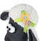 9" Tan & Gray Plush Floral Sheep Gnome Easter Decoration